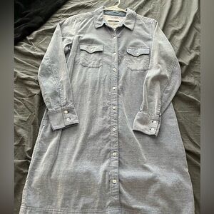 Tommy Bahama Women’s Long Slv Corduroy Midi Dress with pockets